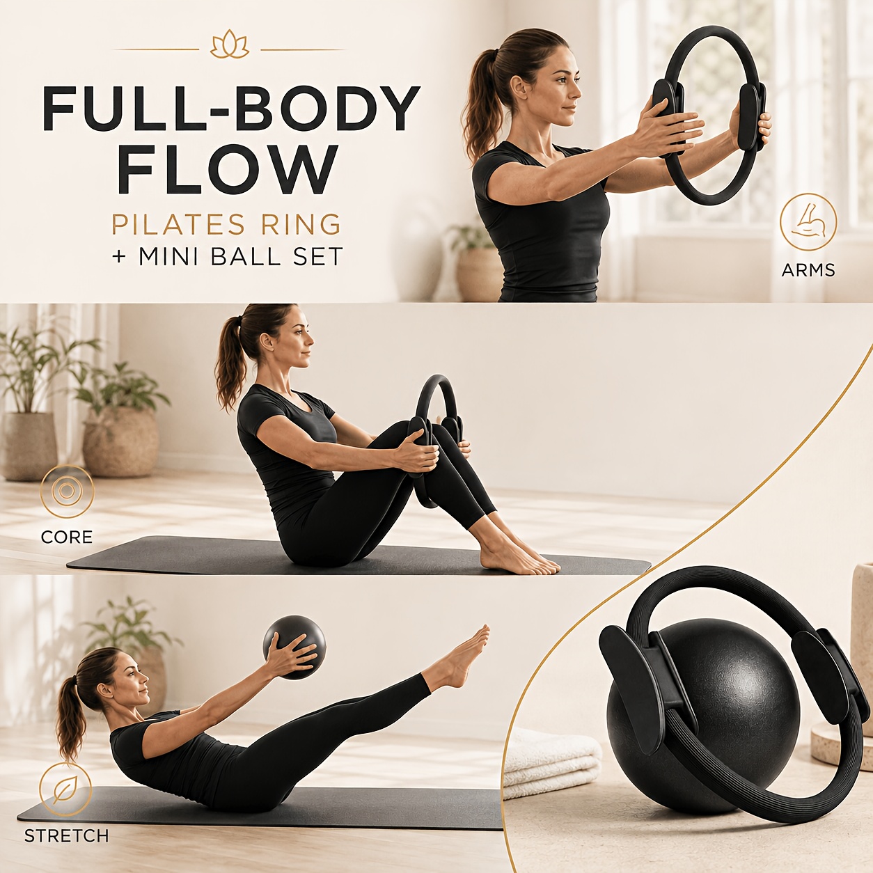 Aro de Pilates para ejercicios - Pilate Yoga Workout reseña y precio